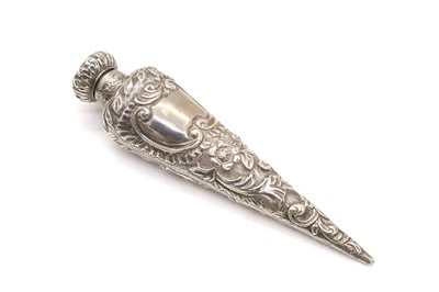 Lot 6 - A silver lay scent bottle