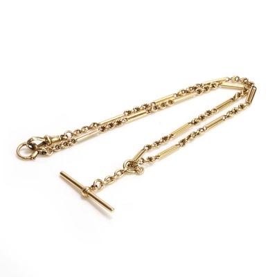 Lot 1279 - A gold Albert chain