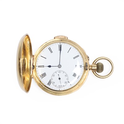 Lot 1280 - A gold side wind hunter repeater pocket watch