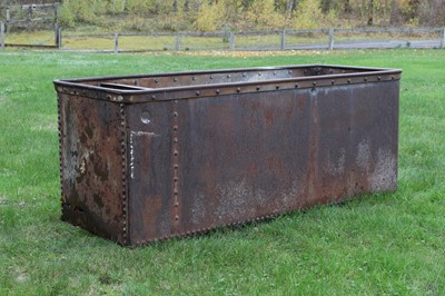 Lot 535 - A large riveted iron trough