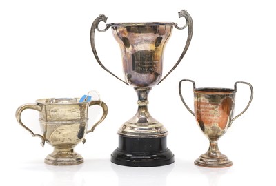 Lot 12 - A twin handeld silver trophy
