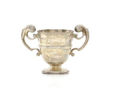 Lot 16 - A twin handled silver trophy cup