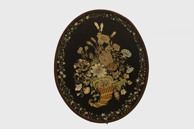 Lot 342 - A Victorian silk needlework panel