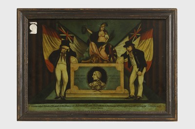 Lot 383 - Two Admiral Lord Nelson commemorative reverse glass prints