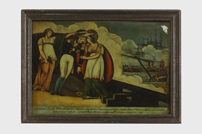 Lot 383 - Two Admiral Lord Nelson commemorative reverse glass prints