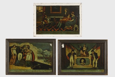 Lot 383 - Two Admiral Lord Nelson commemorative reverse glass prints