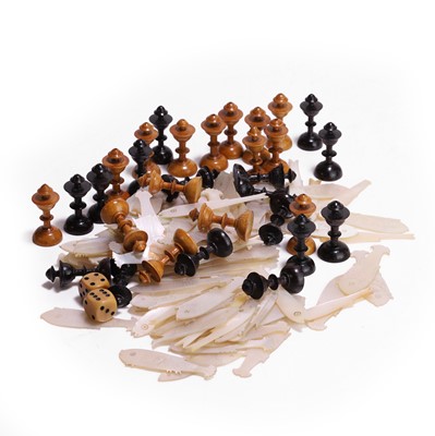 Lot 58 - A collection of Chinese mother-of-pearl gaming counters