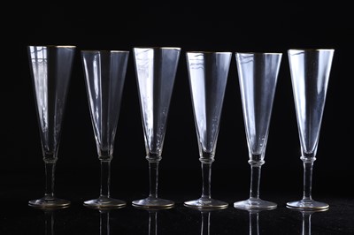 Lot 155 - A set of six Carlo Moretti glass champagne flutes