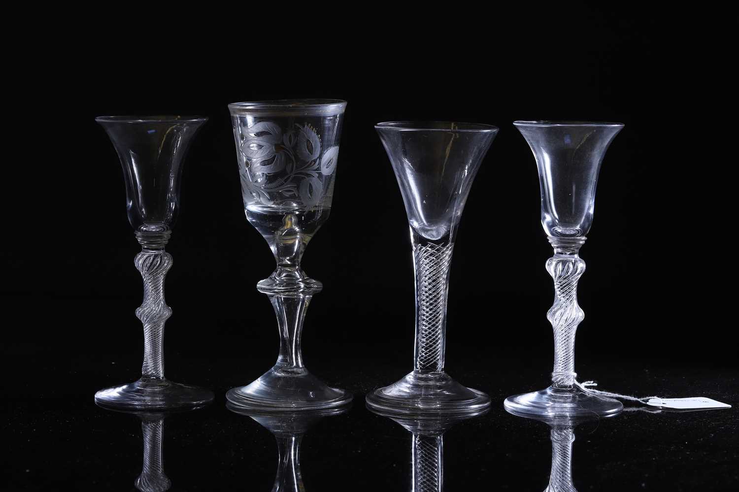 Lot 162 - An air-twist wine glasses,