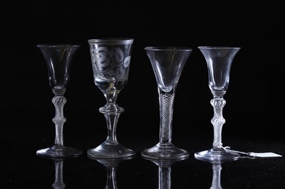Lot 162 - An air-twist wine glasses