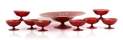 Lot 158 - A collection of Venetian enamelled ruby glass