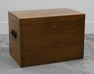 Lot 504 - An oak silver chest