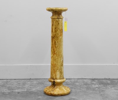 Lot 503 - A marbled pottery ironic column form pedestal
