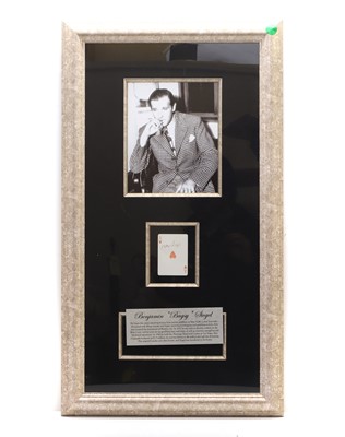 Lot 302 - A signed playing card of Benjamin Bugsy Segal