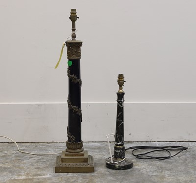 Lot 475 - A Corinthian column table lamp