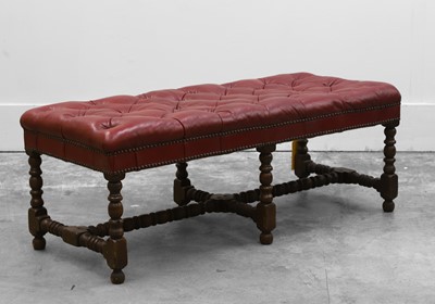 Lot 508 - An oak long stool