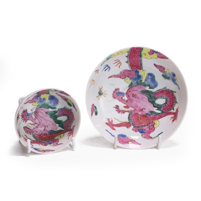 Lot 191 - A Chinese famille rose tea bowl and saucer