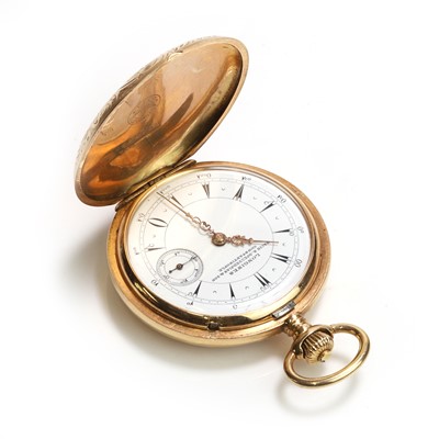 Lot 1296 - A 14ct gold Longines pocket watch, retailed by Nacib K. Djezvedjian & Son