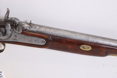 Lot 371 - A percussion long gun with brass mountings