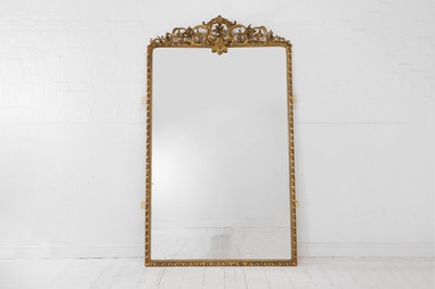 Lot 60 - A large carved giltwood and gesso pier mirror