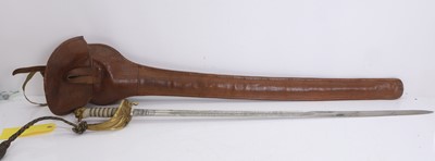 Lot 355 - A British Royal Naval officer's sword and scabbard