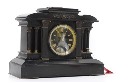 Lot 203 - A Late Victorian Belgian marble cased mantle clock