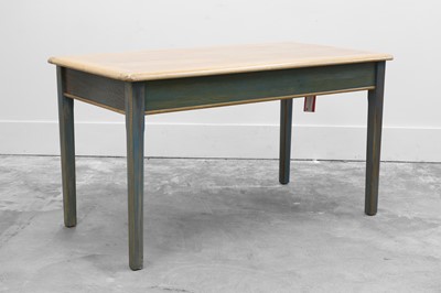 Lot 506 - A modern kitchen table with limed oak top
