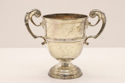Lot 8 - A Victorian Irish silver twin handled cup