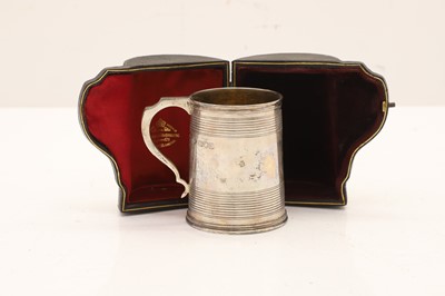 Lot 6 - A cased silver mug