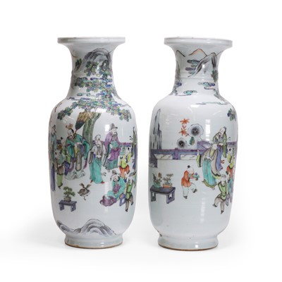 Lot 82 - A pair of Chinese famille verte porcelain vases