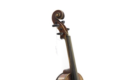 Lot 353 - A Continental cased violin and bow
