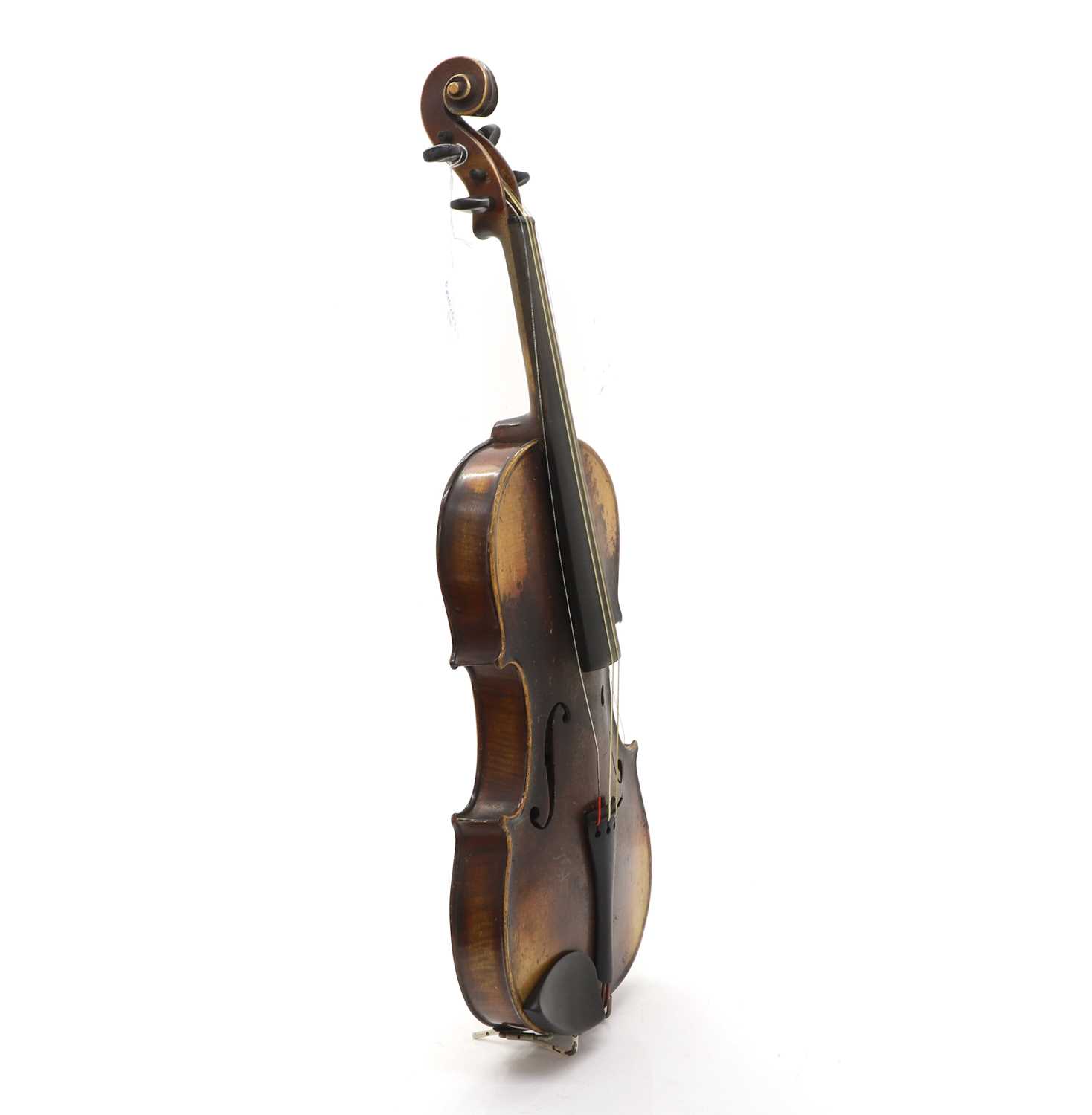 Lot 353 - A Continental cased violin and bow