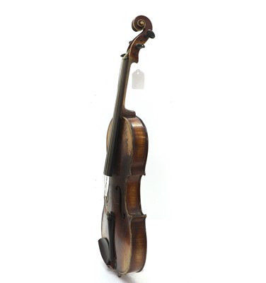 Lot 353 - A Continental cased violin and bow
