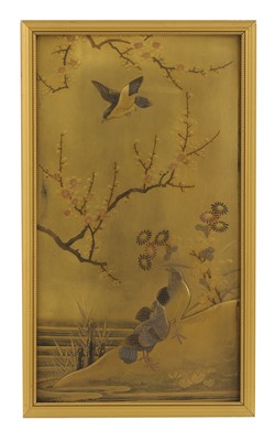 Lot 333 - A group of thirteen Japanese gold lacquer panels