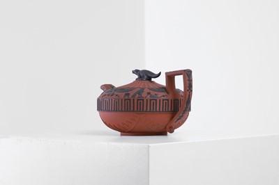 Lot 297 - A redware 'Battle of the Nile' teapot by Wedgwood