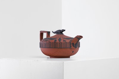 Lot 297 - A redware 'Battle of the Nile' teapot by Wedgwood