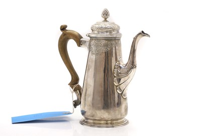 Lot 4 - A George II silver coffee pot