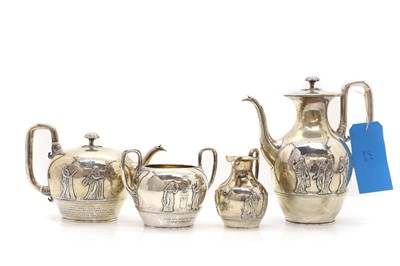 Lot 8 - A four-piece tea service