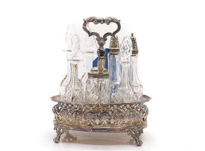 Lot 7 - A silver cruet stand