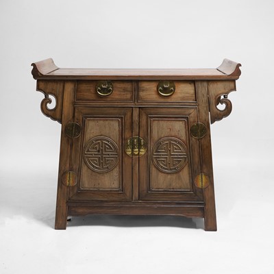 Lot 314 - A Chinese hardwood side cabinet