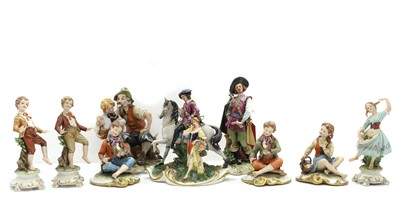 Lot 131 - Eight Capodimonte figures