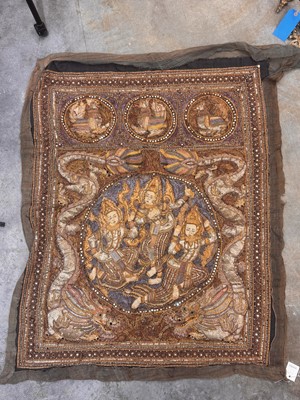 Lot 403 - A Thai kalaga embroidered wall hanging