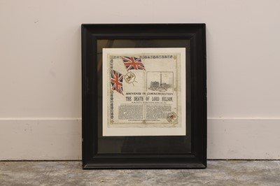 Lot 350 - A commemorative printed souvenir marking the death of Admiral Lord Nelson