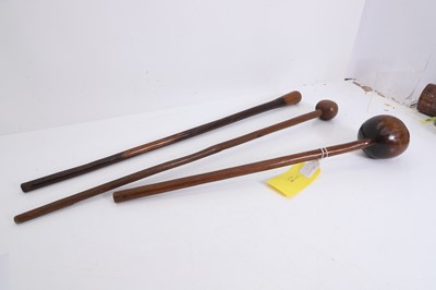 Lot 381 - A collection of three Zulu South African knobkerries
