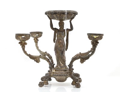 Lot 315 - A silver plated epergne