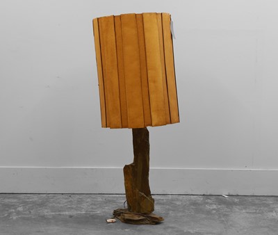 Lot 477 - A stone slab table lamp
