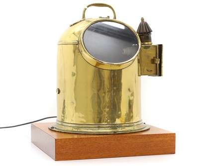 Lot 207 - A brass cased ship's binnacle