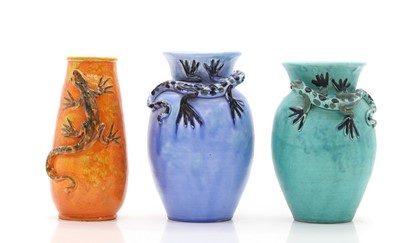 Lot 120 - Three Baron Barnstaple 'Lizard' vases