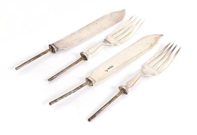 Lot 21 - A Victorian set of silver fish knives and forks