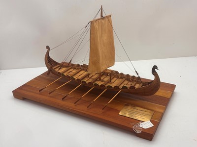 Lot 219 - A scratch built model Viking long boat 'Skuldiev'